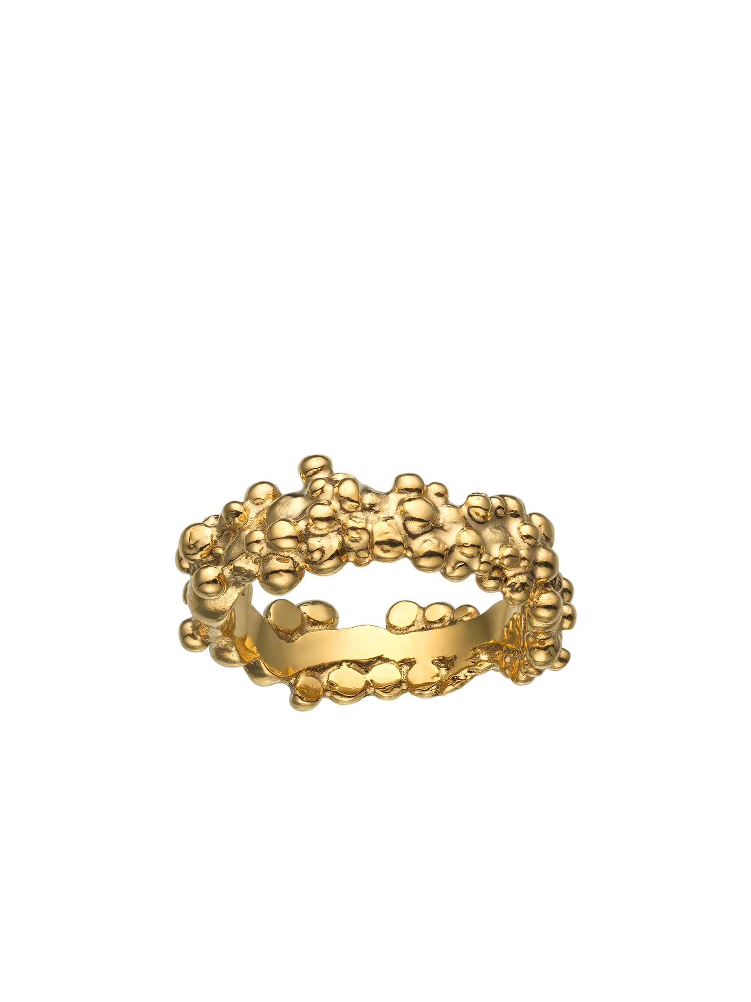 Caviar ring 14 ct gold